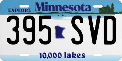 MN license plate 395SVD