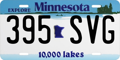 MN license plate 395SVG