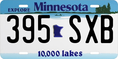 MN license plate 395SXB