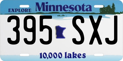MN license plate 395SXJ