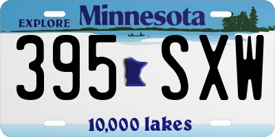 MN license plate 395SXW