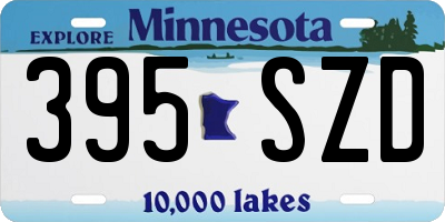 MN license plate 395SZD