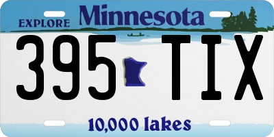 MN license plate 395TIX