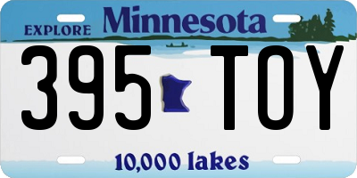 MN license plate 395TOY
