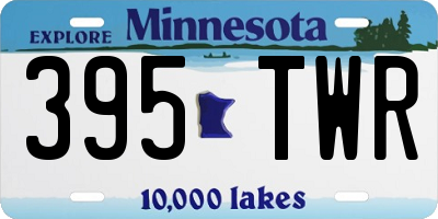 MN license plate 395TWR