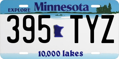 MN license plate 395TYZ