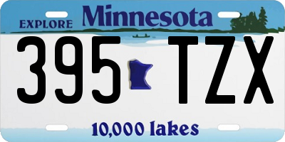 MN license plate 395TZX