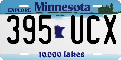 MN license plate 395UCX