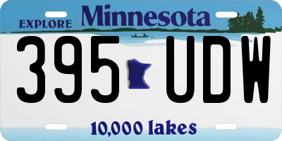 MN license plate 395UDW