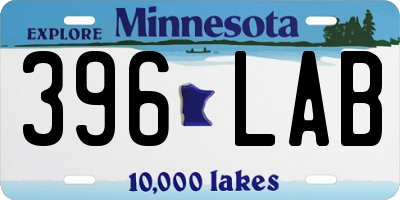 MN license plate 396LAB