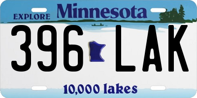 MN license plate 396LAK