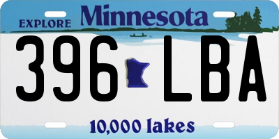 MN license plate 396LBA