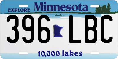 MN license plate 396LBC