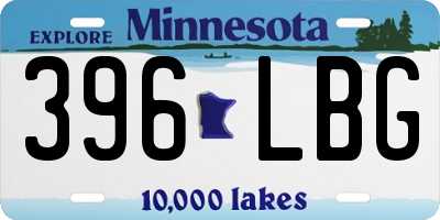 MN license plate 396LBG