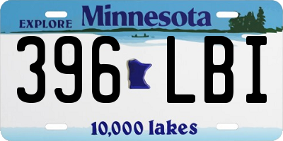 MN license plate 396LBI