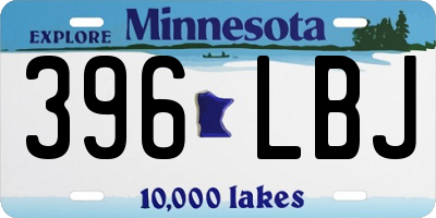 MN license plate 396LBJ