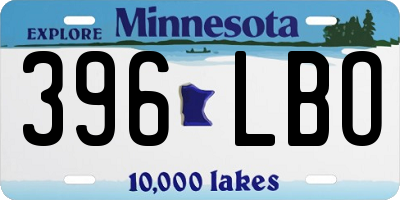MN license plate 396LBO