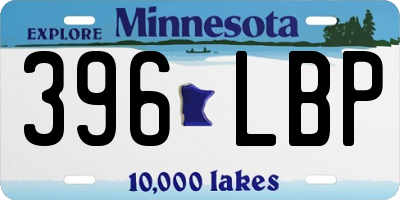 MN license plate 396LBP
