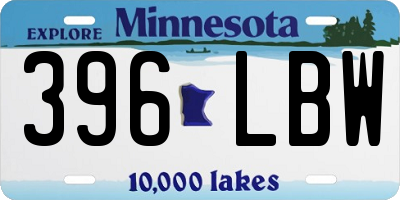 MN license plate 396LBW
