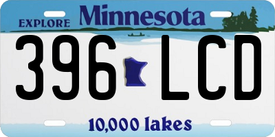 MN license plate 396LCD