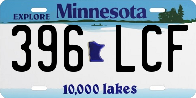 MN license plate 396LCF