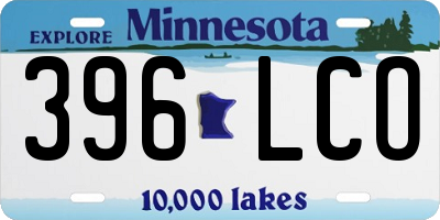 MN license plate 396LCO