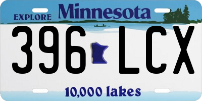 MN license plate 396LCX