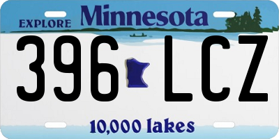 MN license plate 396LCZ