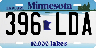 MN license plate 396LDA