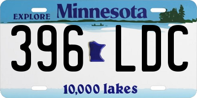 MN license plate 396LDC
