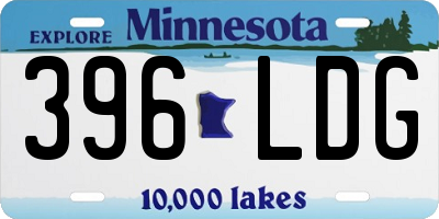 MN license plate 396LDG