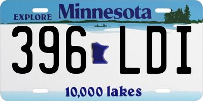 MN license plate 396LDI