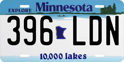 MN license plate 396LDN