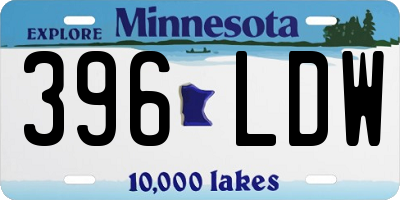 MN license plate 396LDW