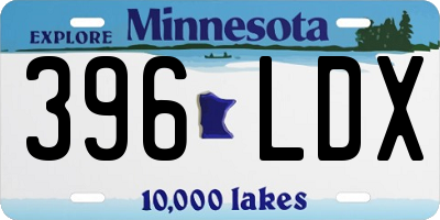 MN license plate 396LDX