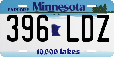 MN license plate 396LDZ