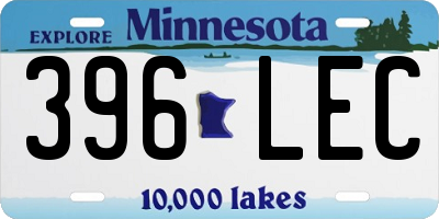 MN license plate 396LEC