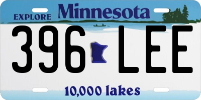 MN license plate 396LEE