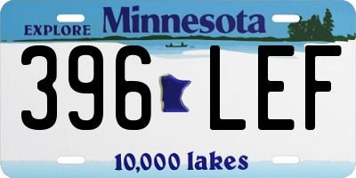 MN license plate 396LEF