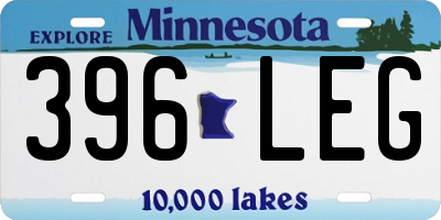 MN license plate 396LEG