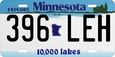 MN license plate 396LEH