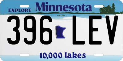 MN license plate 396LEV