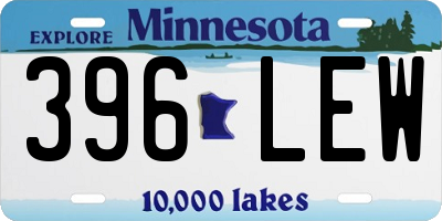 MN license plate 396LEW