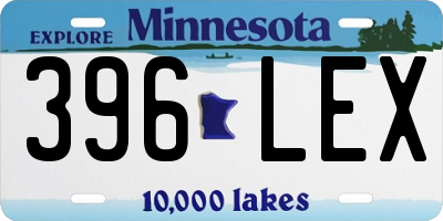 MN license plate 396LEX