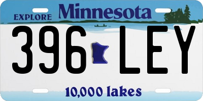 MN license plate 396LEY