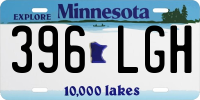 MN license plate 396LGH