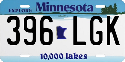 MN license plate 396LGK