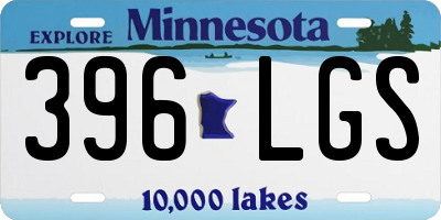 MN license plate 396LGS