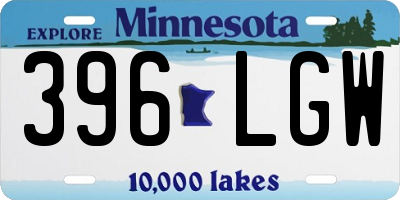 MN license plate 396LGW