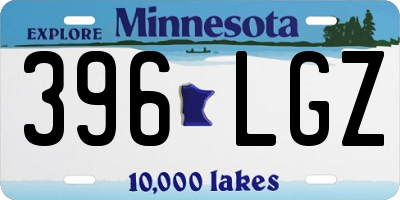 MN license plate 396LGZ